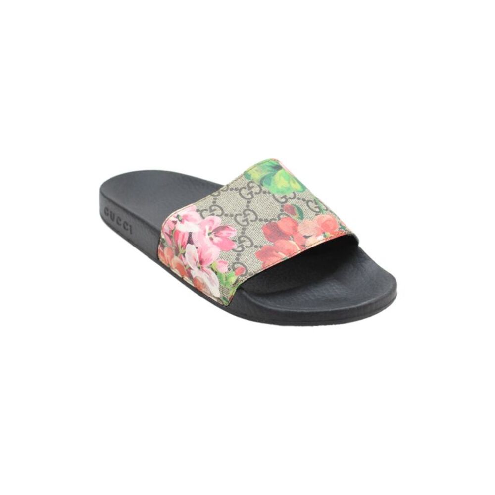 Gucci Womens Monogram Floral Print Pool Sandals Multi Colored Size 6